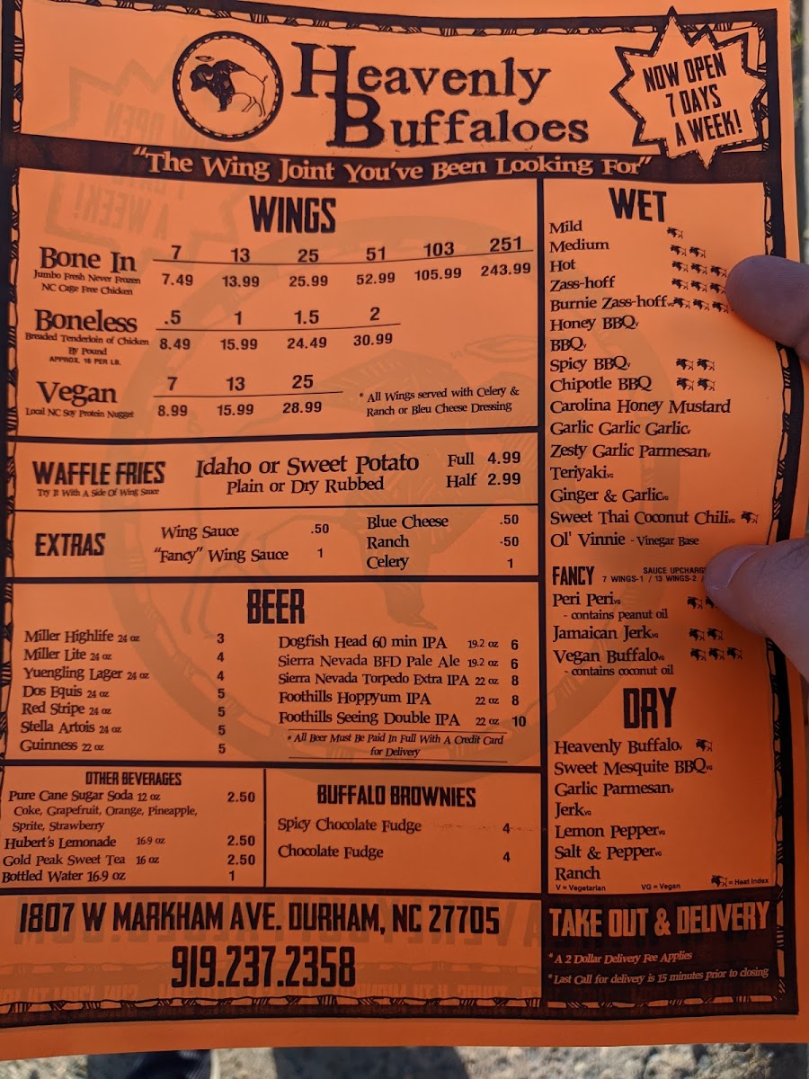 Heavenly Buffaloes Menu - Image 3