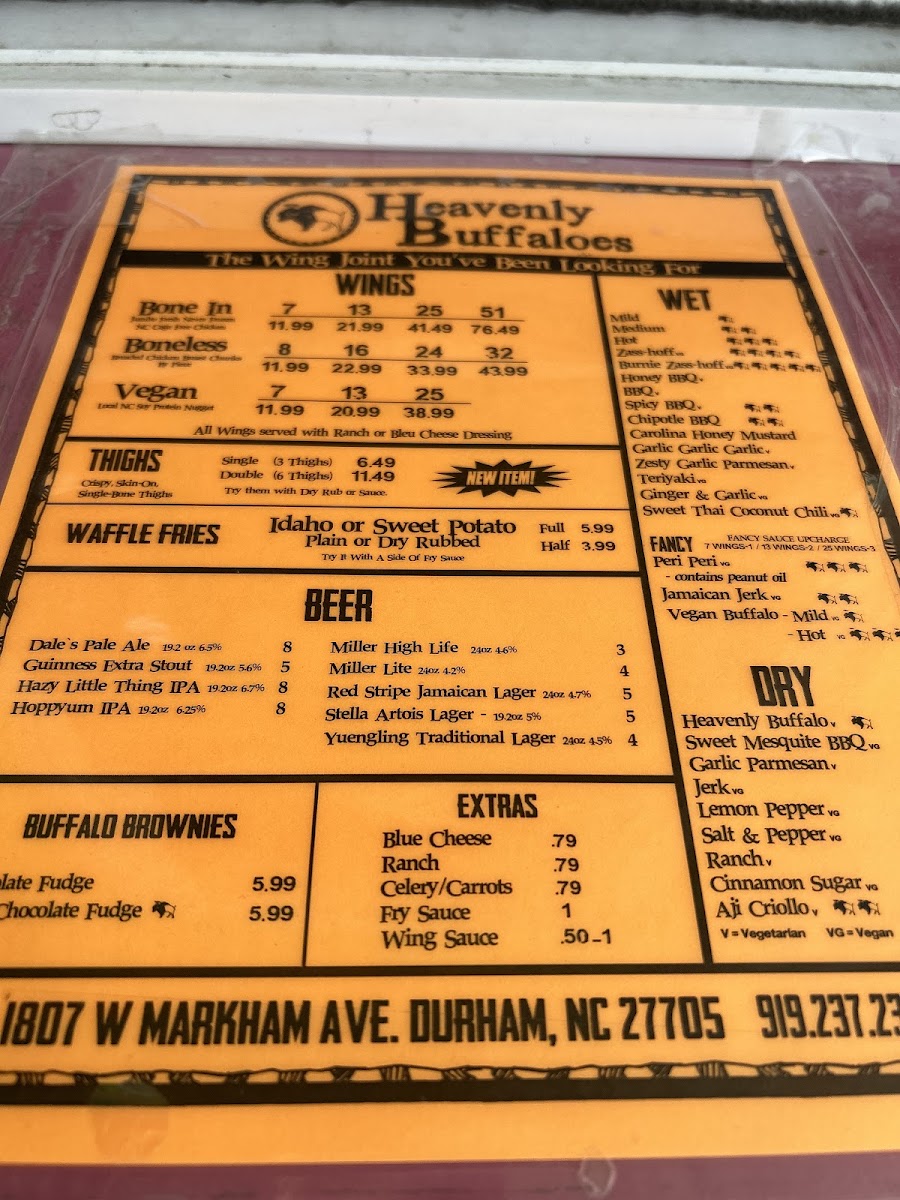 Heavenly Buffaloes Menu - Image 4